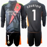Real Madrid Thibaut Courtois #1 Målvakt Bortadräkt Barn 2024-25 Långärmad (+ Korta byxor)